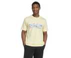 Adidas Men's House of Tiro Summer Linear Graphic Tee / T-Shirt / Tshirt - Almost Yellow