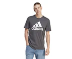 Adidas Men's Essentials Single Jersey Big Logo Tee / T-Shirt / Tshirt - Solid Grey