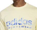 Adidas Men's House of Tiro Summer Linear Graphic Tee / T-Shirt / Tshirt - Almost Yellow