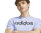 Adidas Men's Essentials Single Jersey Linear Tee / T-Shirt / Tshirt - Blue Spark