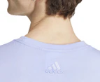 Adidas Men's Essentials Single Jersey Linear Tee / T-Shirt / Tshirt - Blue Spark