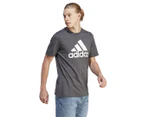 Adidas Men's Essentials Single Jersey Big Logo Tee / T-Shirt / Tshirt - Solid Grey