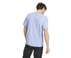 Adidas Men's Essentials Single Jersey Linear Tee / T-Shirt / Tshirt - Blue Spark