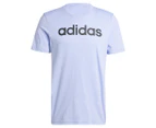 Adidas Men's Essentials Single Jersey Linear Tee / T-Shirt / Tshirt - Blue Spark