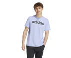 Adidas Men's Essentials Single Jersey Linear Tee / T-Shirt / Tshirt - Blue Spark