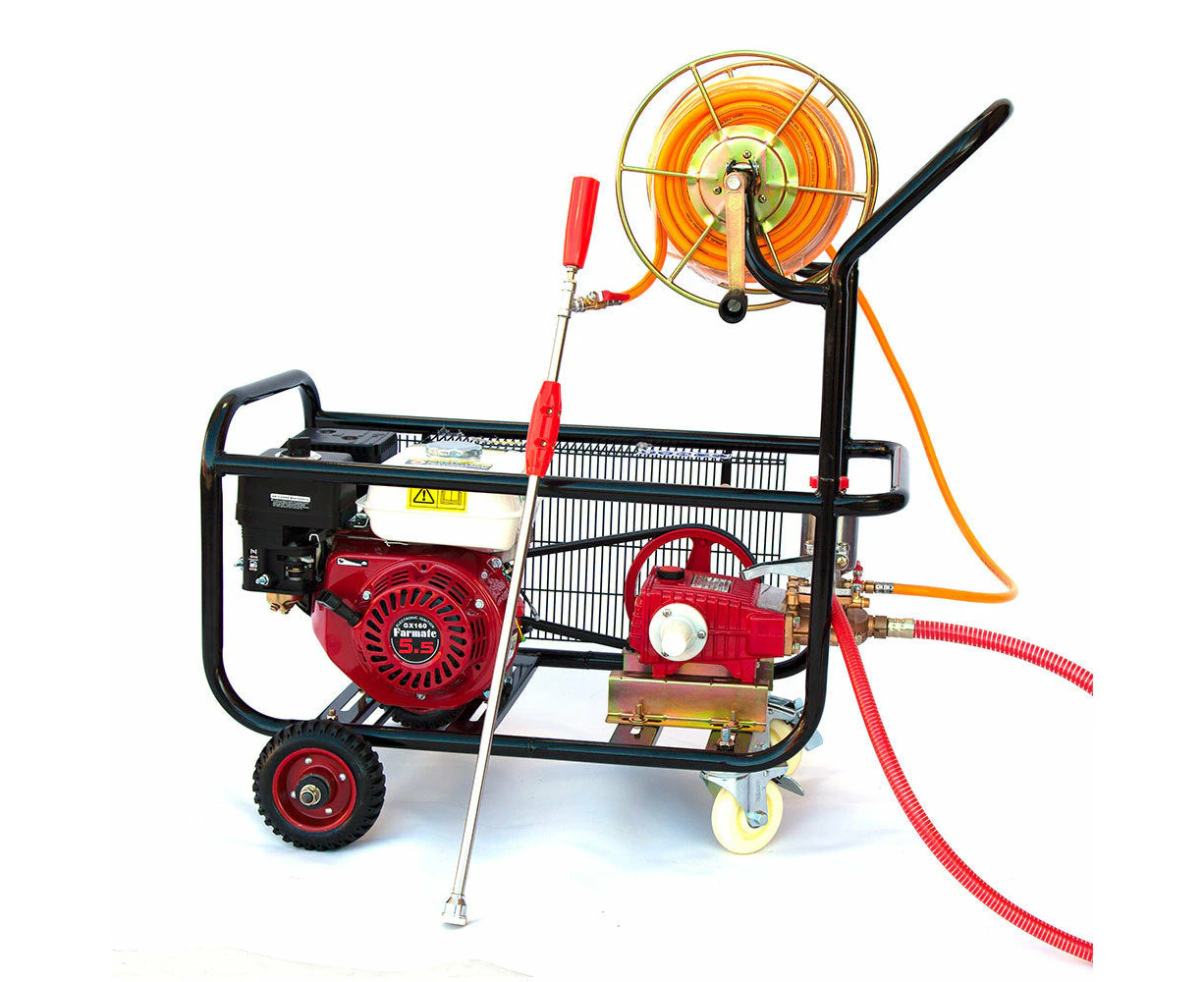 Samland 5.5HP WEED OR PEST CONTROL SPRAYING SYSTEM WITH PISTON PUMP 50M SPRAYER HOSE REEL