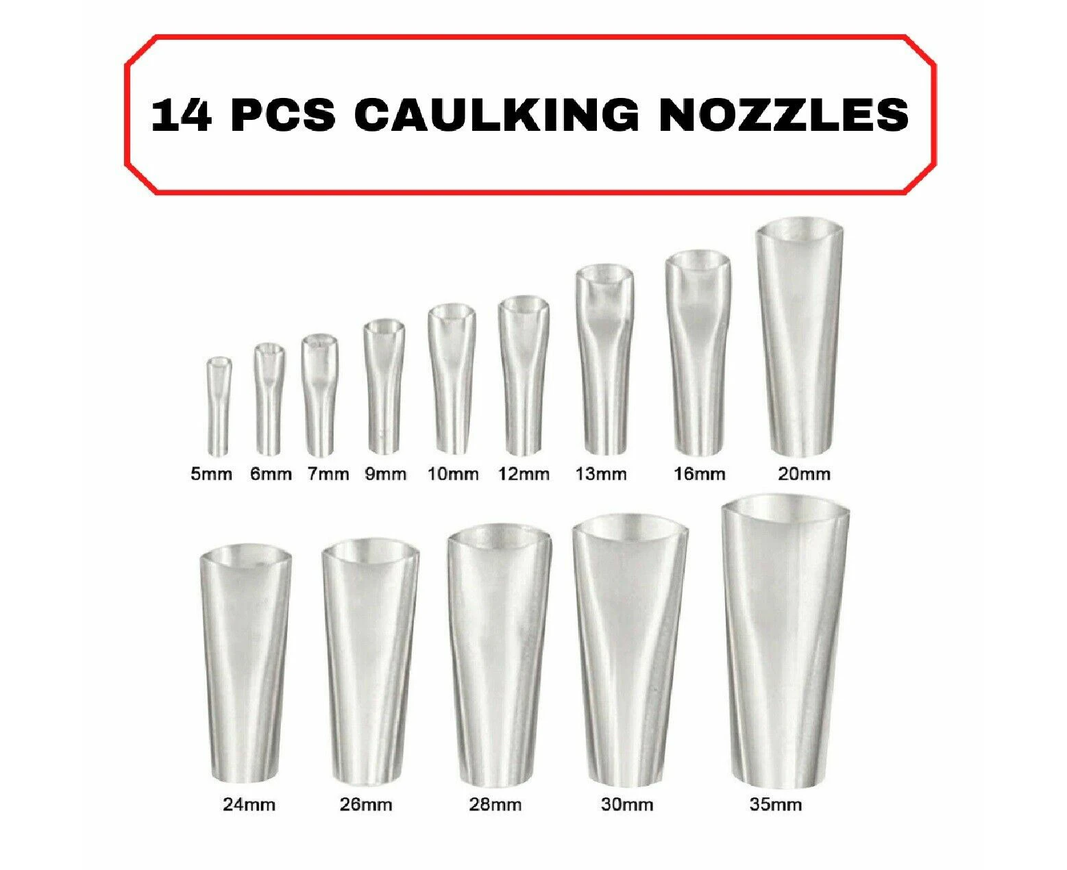 14 pcs of Caulking Tool Scraper Nozzles Spatulas Filler Spreader Sealant