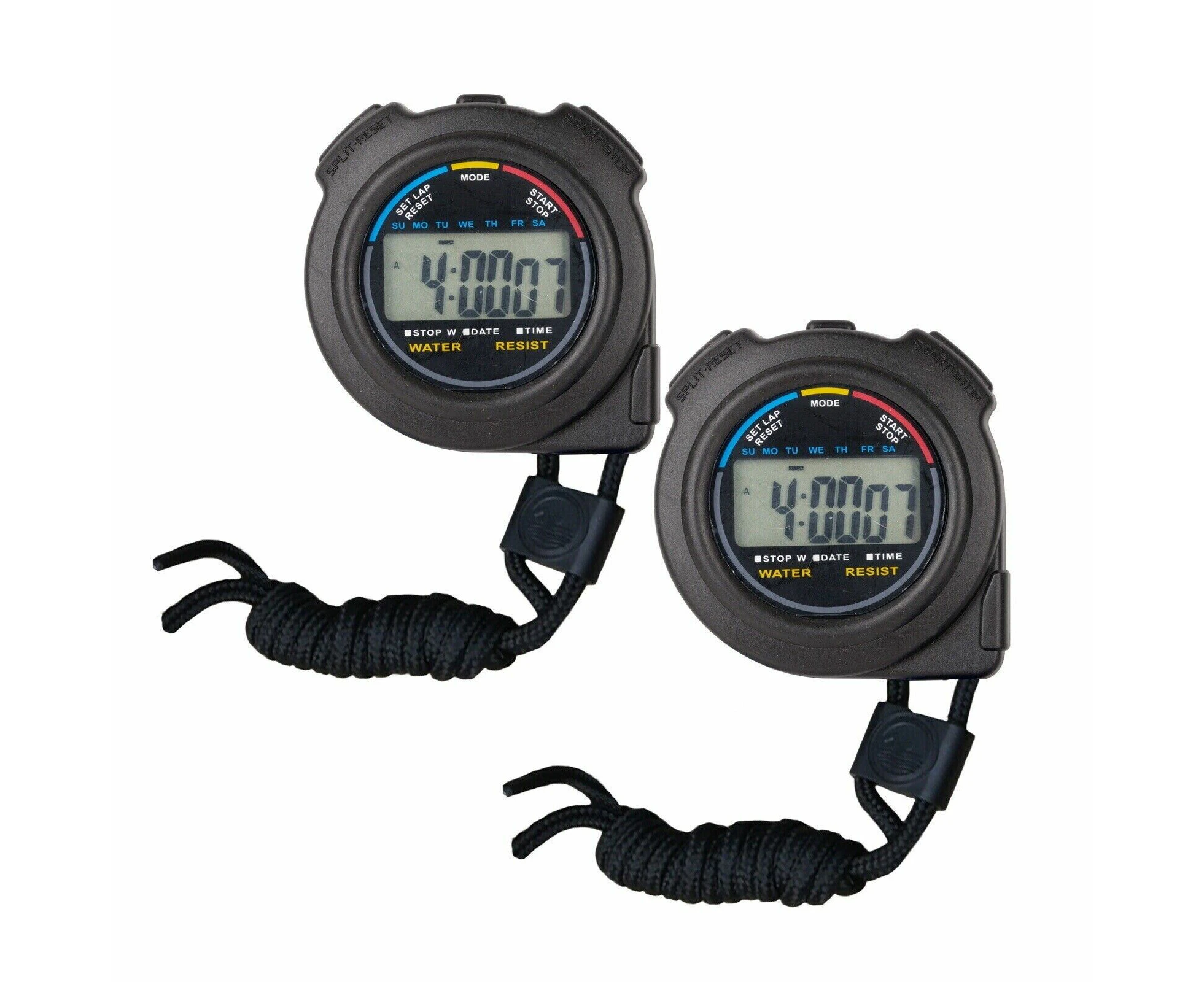 2x Watch Digital Chronograph Handheld Stop Sports Counter StopWatch Timer Alarm