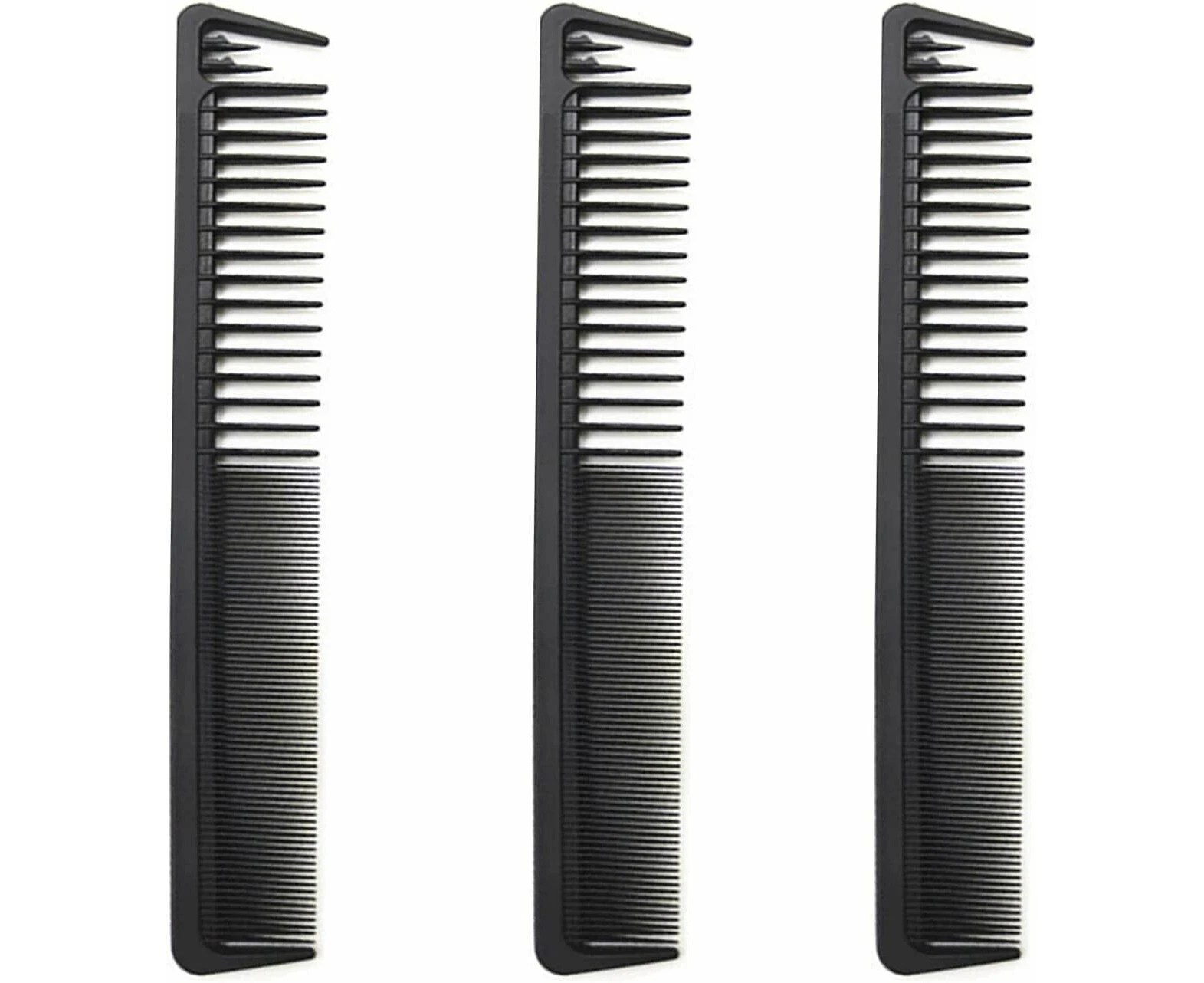 Carbon Fiber Cutting Comb, Professional 8.19" Hair Dressing Hair Barber Comb 3PK