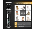 Pet Grooming Clipper Dog 3-Speed Low Noise Rechargeable Cordless Black Silver