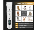 Pet Grooming Clipper Dog 3-Speed Low Noise Rechargeable Cordless White