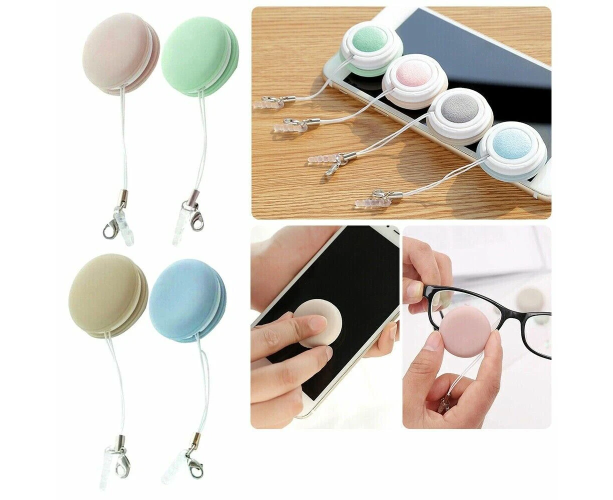 4x Macaron Shaped Mobile Phone Screen Lens Glasses Wipe Cleaning Assorted Color