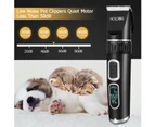 Pet Grooming Clipper Dog 3-Speed Low Noise Rechargeable Cordless Black Silver