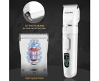 Pet Grooming Clipper Dog 3-Speed Low Noise Rechargeable Cordless White