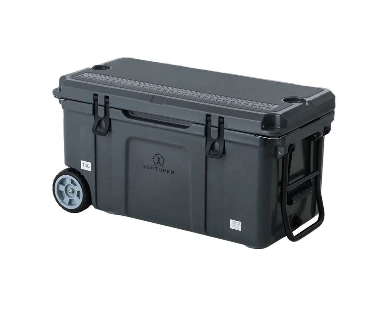 Venturer Tough Ice Premium Wheeled Chilly Bin Cooler 75L Graphite