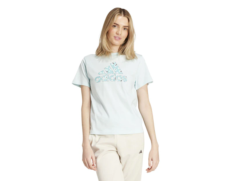 Adidas Women's Animal Graphic Tee / T-Shirt / Tshirt - Halo Mint