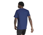 Adidas Men's Train Essentials 3-Stripes Training Tee / T-Shirt / Tshirt - Dark Blue/White