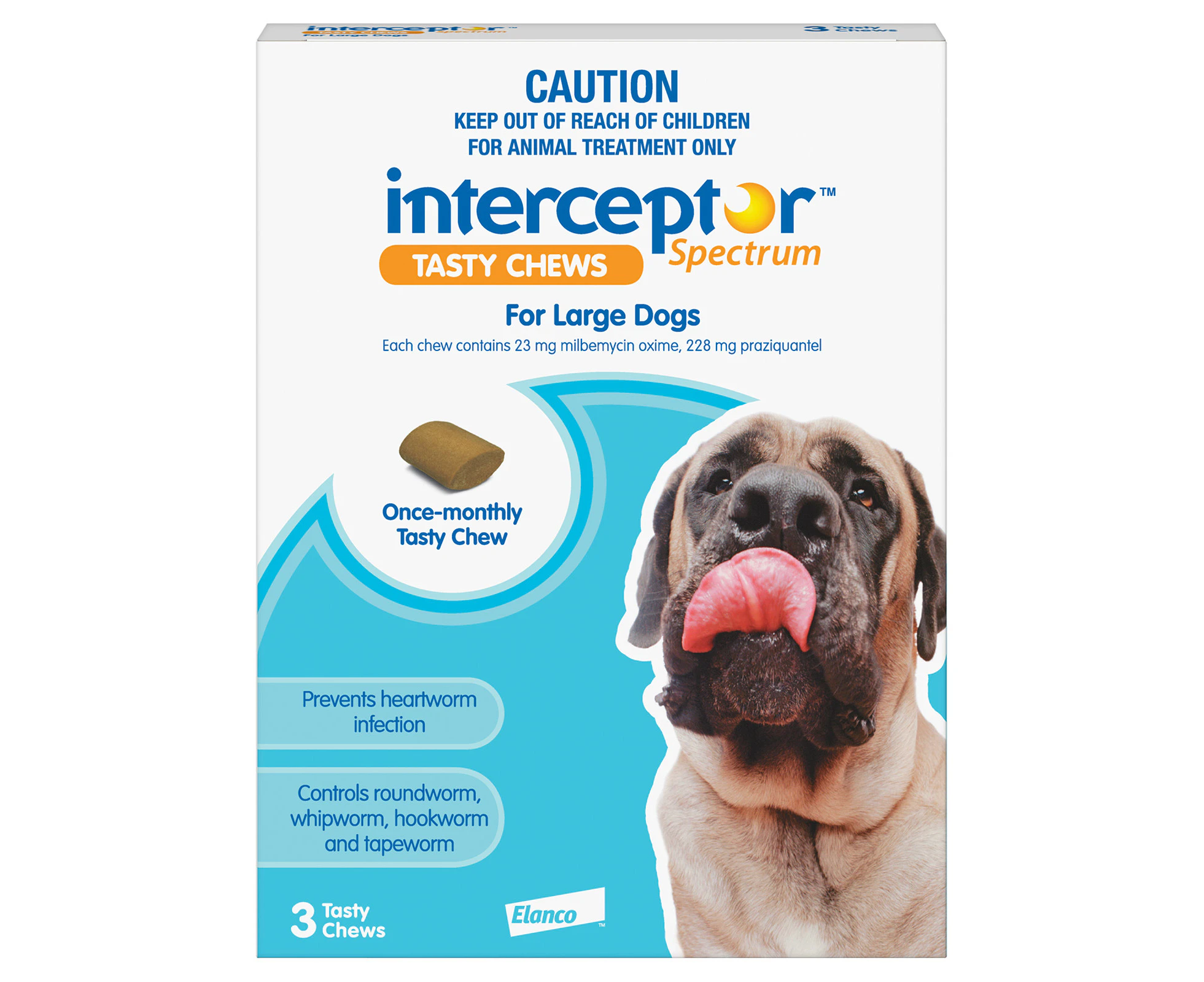 Interceptor Spectrum Tasty Chews For Large Dogs 22 To 45Kg (Blue) 6 Chews