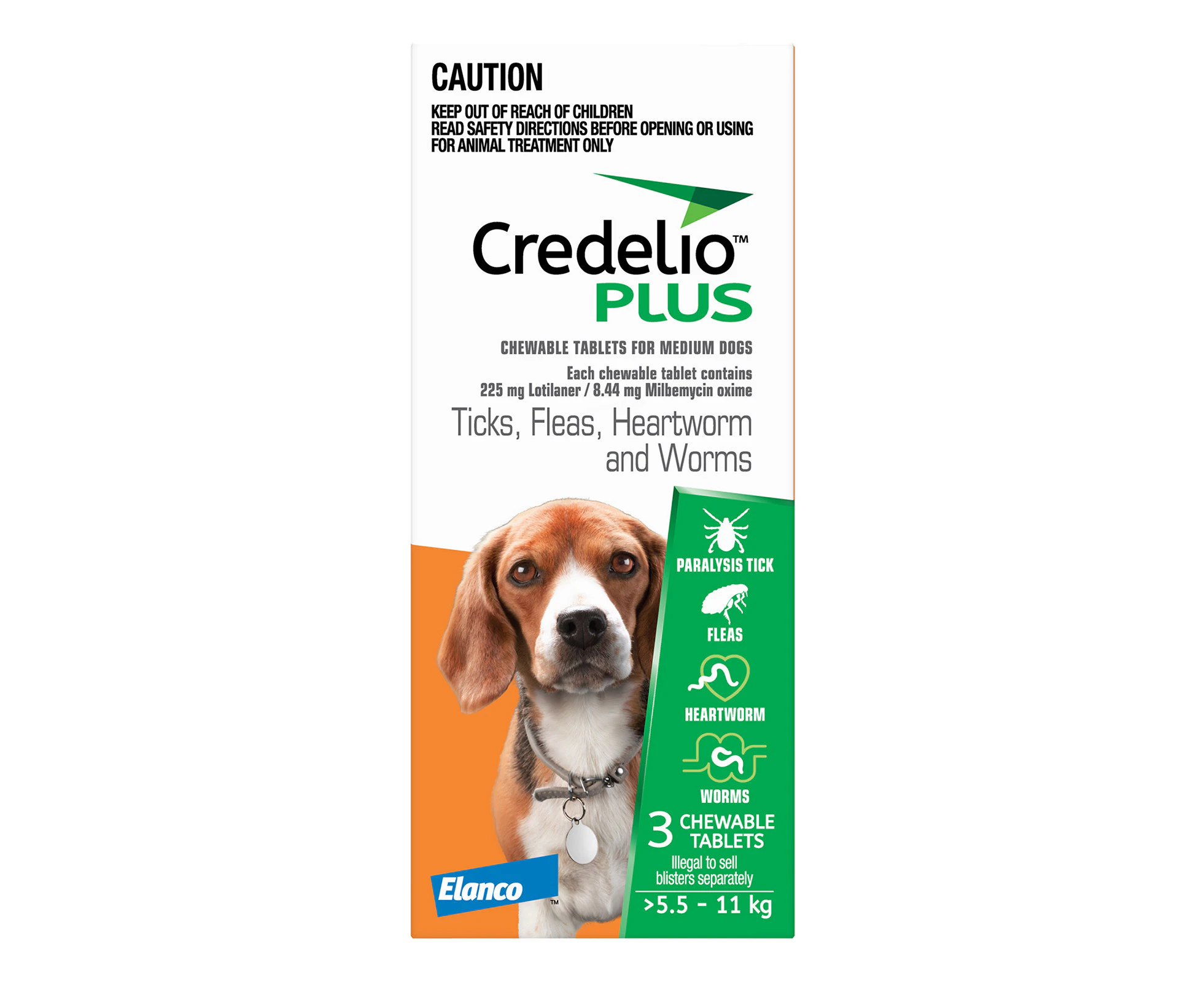 Credelio Plus For Medium Dogs 5.5 to 11 Kg ORANGE 3 Pack