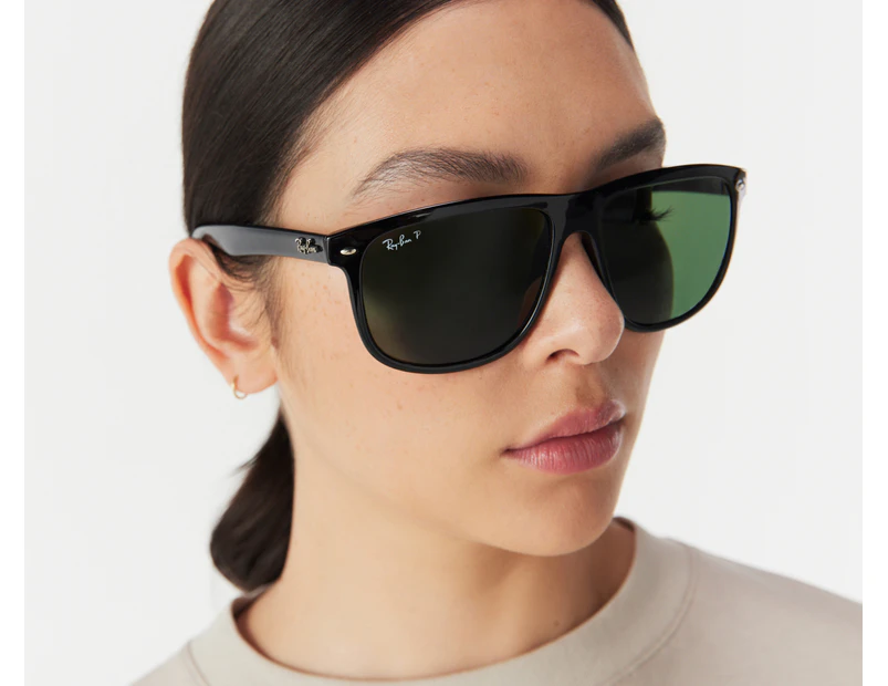 Ray-Ban Boyfriend RB4147 Polarised Sunglasses - Black/Green Classic