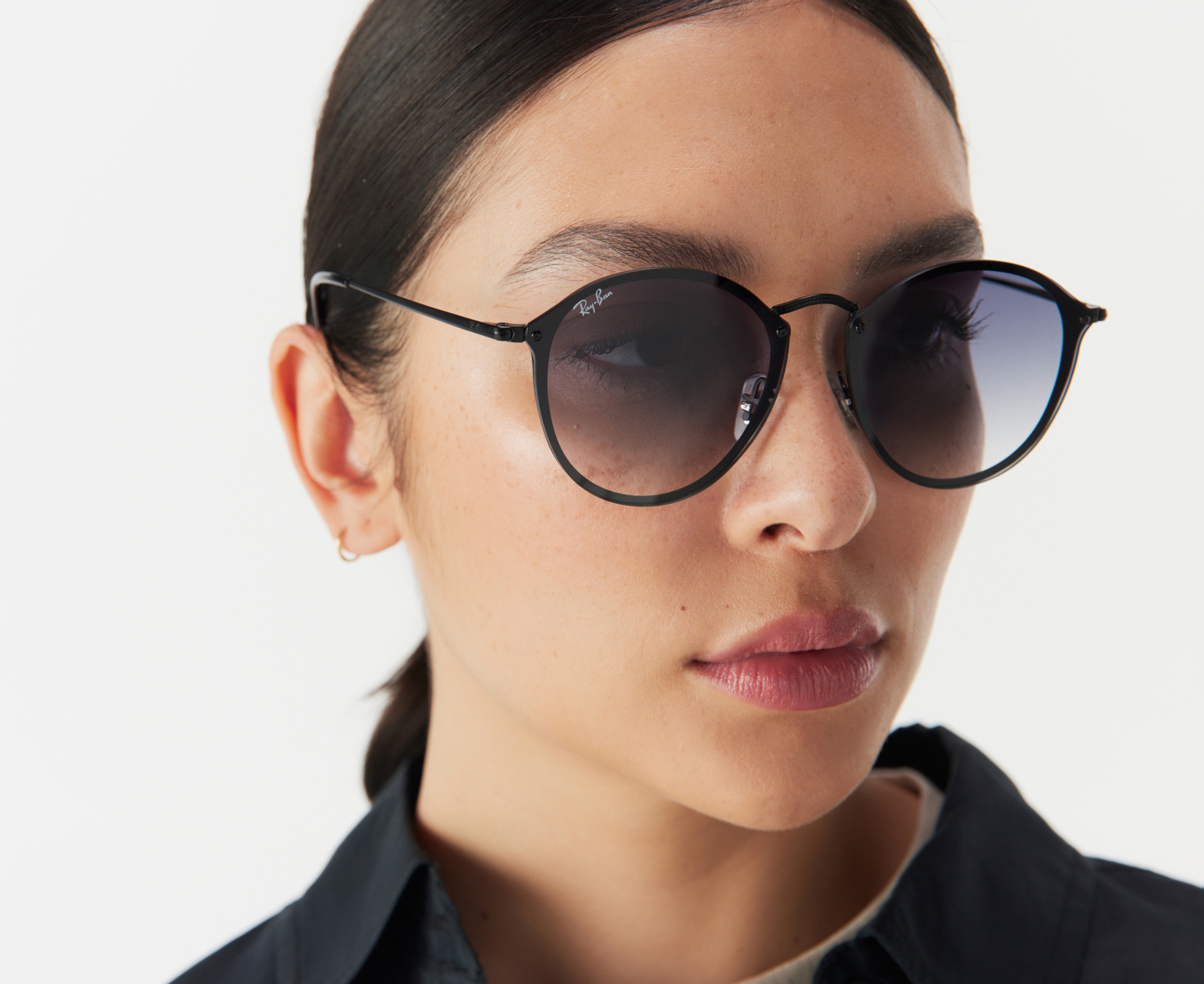 Black ray ban round sunglasses online