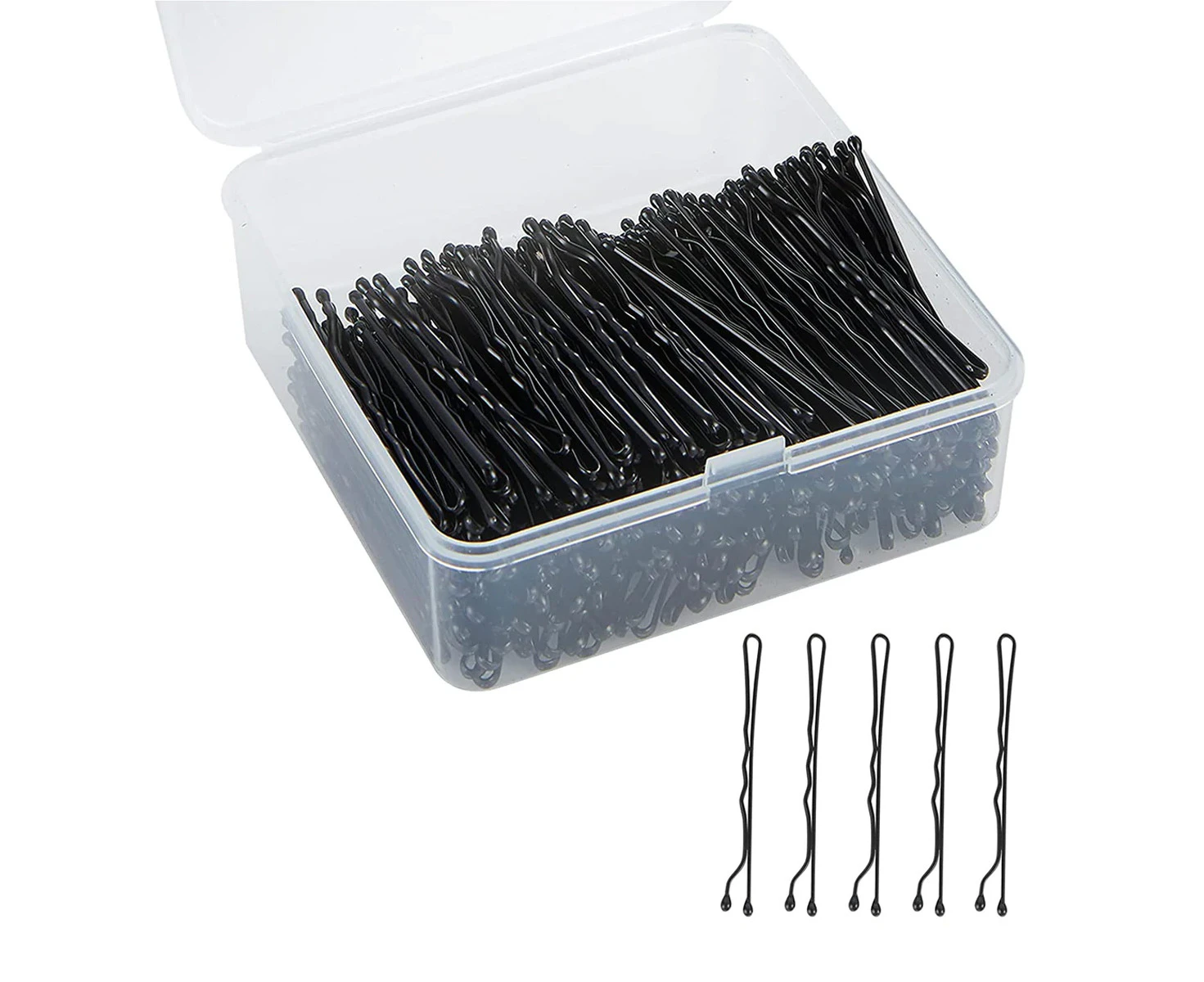 400Pcs Black Bobby Pins, Hair Bobby Pins for Women, Pins for Thick Hair Thin hair and All Hair Types, Hair Pins with Case