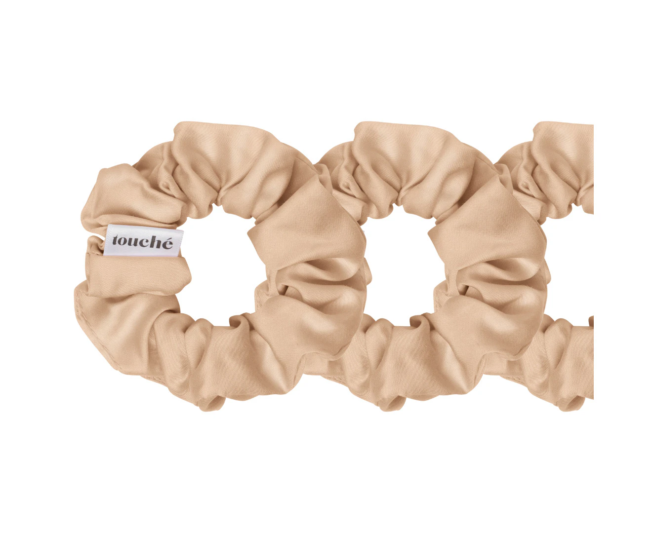 Vegan Silk Scrunchies (3 Pack) - Medium - Champagne