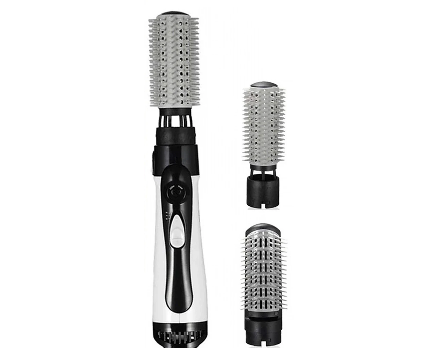 Hair Dryer Brush, 3-in-1 Rotating Round Hot Air Spin Brush Set , 2 Detachable Auto-Rotating Curling Brush