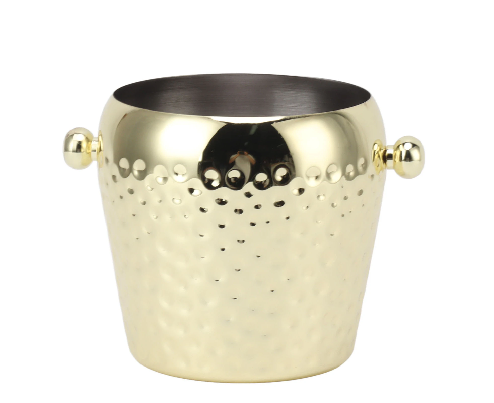 Ice Bucket Stainless Steel Mini Insulated Frozen Container for Bar Wine Champagne 1L Gold