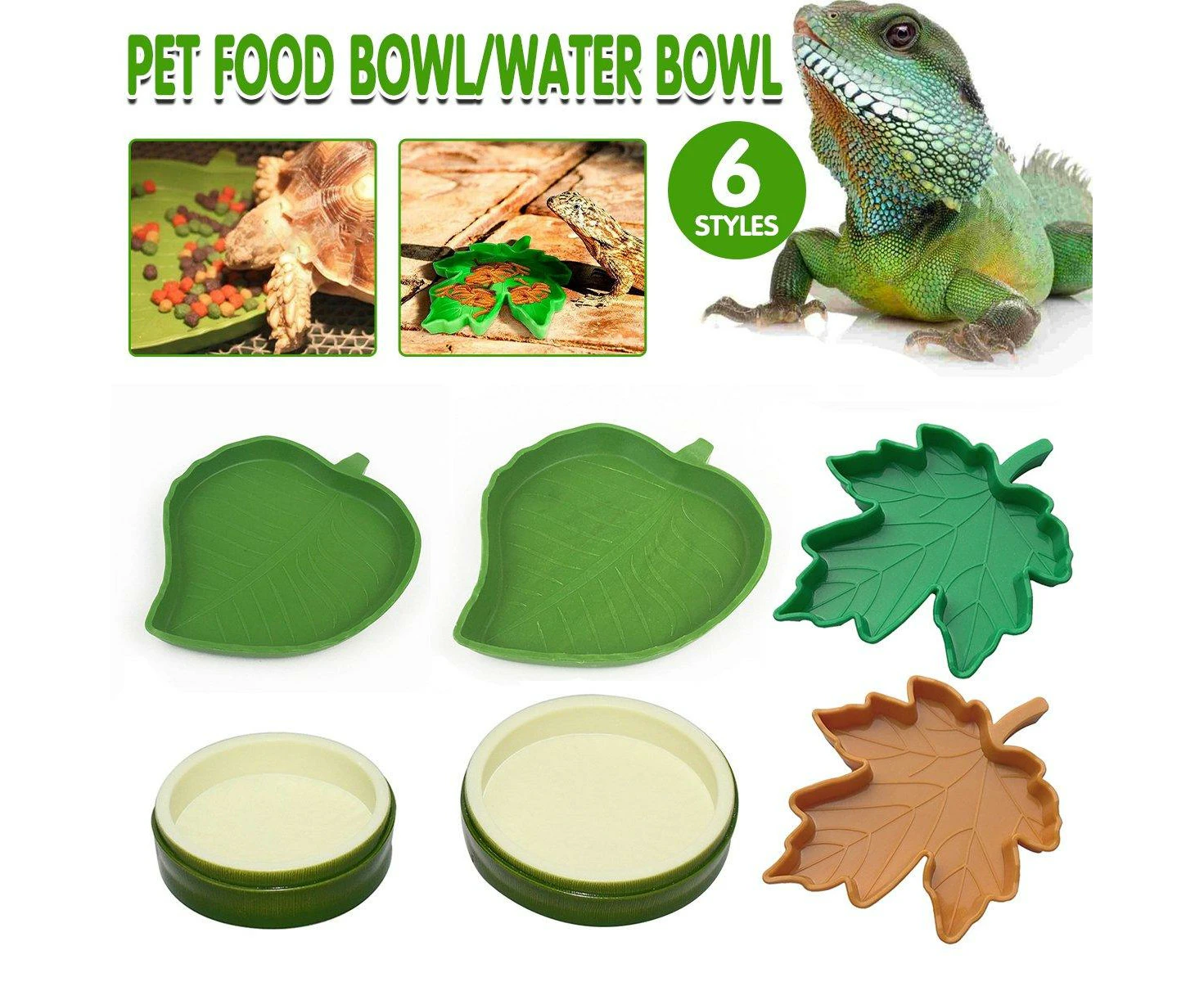 Leaf Shape Reptile Feeding Dish Terrarium Food and Water Bowl