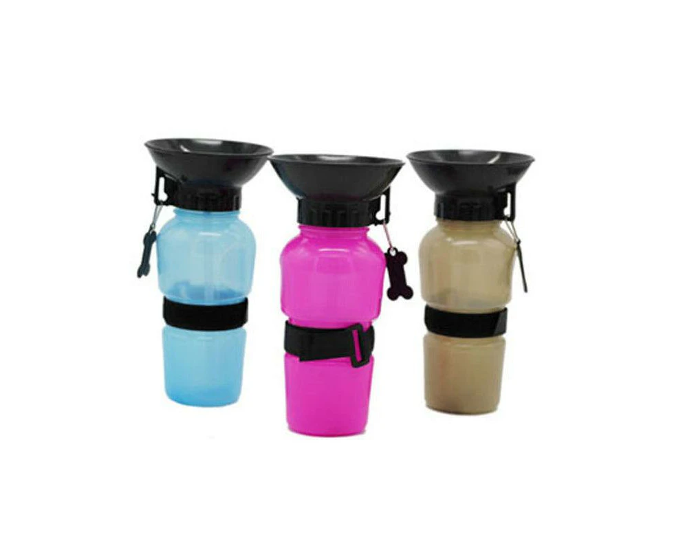 500Ml Dog Cat Water Drinking Bottle Detachable Travel Cup Portable Pet Feeder - Grey