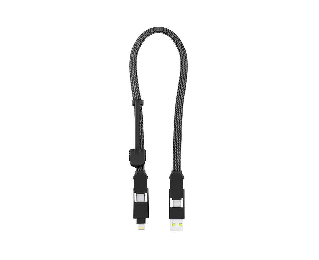 Rolling Square 6in1 inCharge XL 100W/30cm USBC to 8-Pin Cable Cord Urban BLK