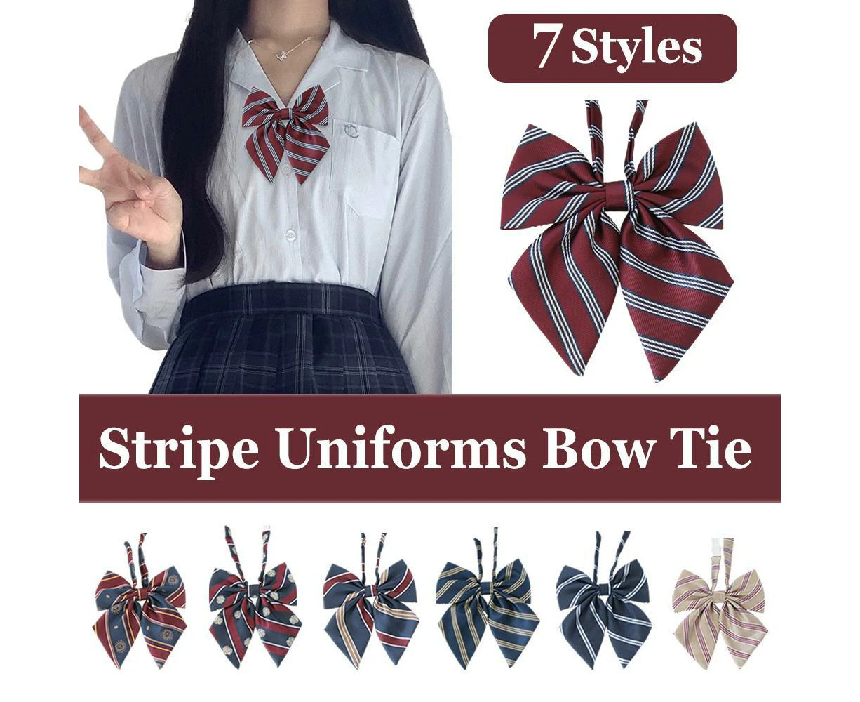 For Women School Uniform Checkered Lovely Sailor Style JK Japanese Collar BowTie - K08