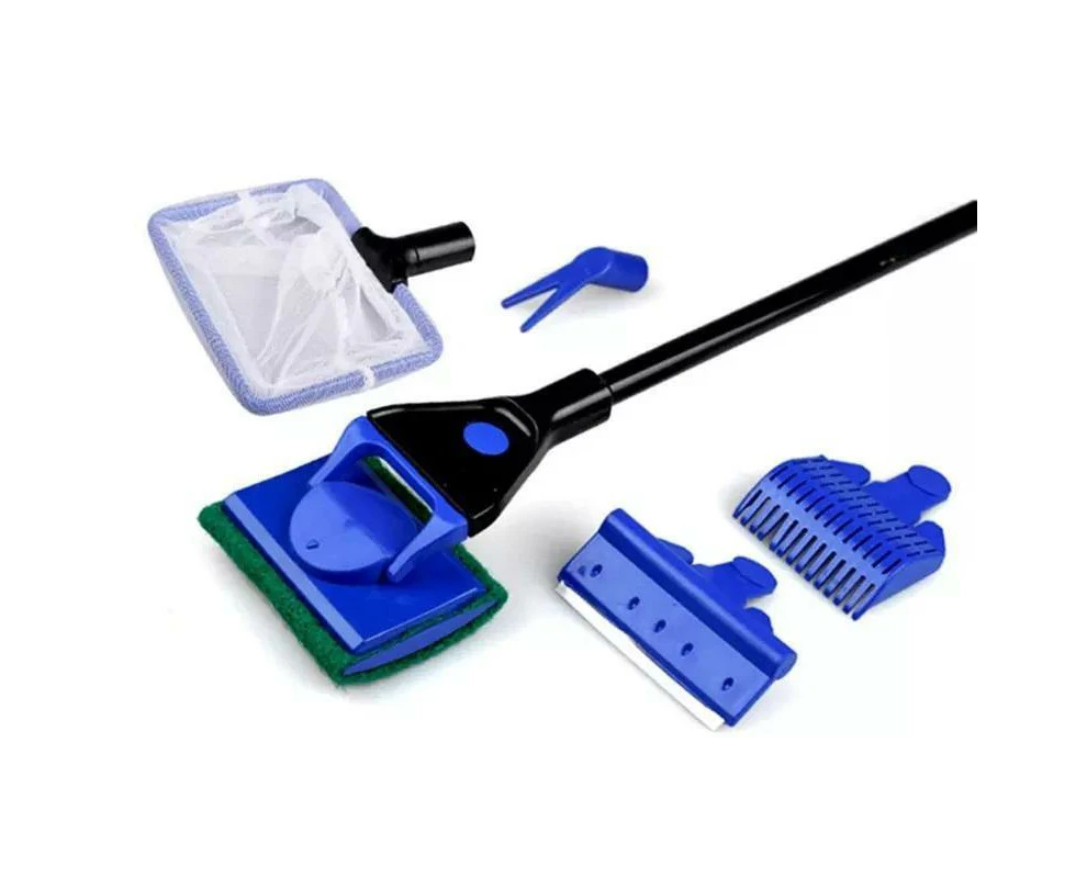 5 in1 Water Aquarium Cleaning Tool Fish Tank Gravel Vacuum Glass Cleaner Brush