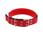 Adjustable double thick heavy duty nylon military dog collar with metal D ring and clasp ring