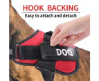 Six removable tactical black hook and loop patches for dogs in training