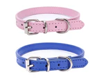 Leather cat collar 2 pieces, pet collar is suitable for cats and dogs