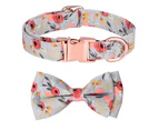 Pet dog collar with bow and flowers, girl dog collar is suitable for large and small dogs