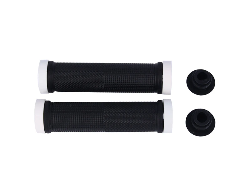 Pair Of Bike Bicycle Comfortable Handlebar Lock-On Grips Grip Cycling Accessory White