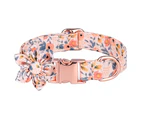 Pet dog collar with bow and flowers, girl dog collar is suitable for large and small dogs