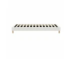 Oikiture Bed Frame Single Size Bed Base White Boucle