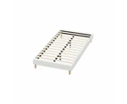 Oikiture Bed Frame King Single Size Bed Base White Boucle