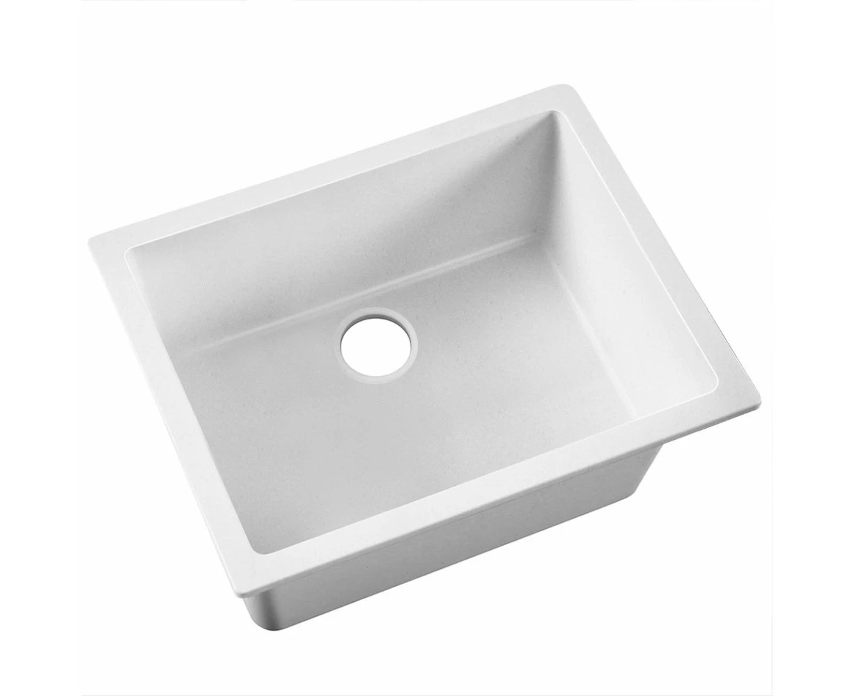 Stone Kitchen Sink 610X470MM Granite Under/Topmount Basin Bowl Laundry White