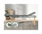 Massage Table Wooden Bed Portable 3 Fold Beauty Therapy Waxing 75CM Grey