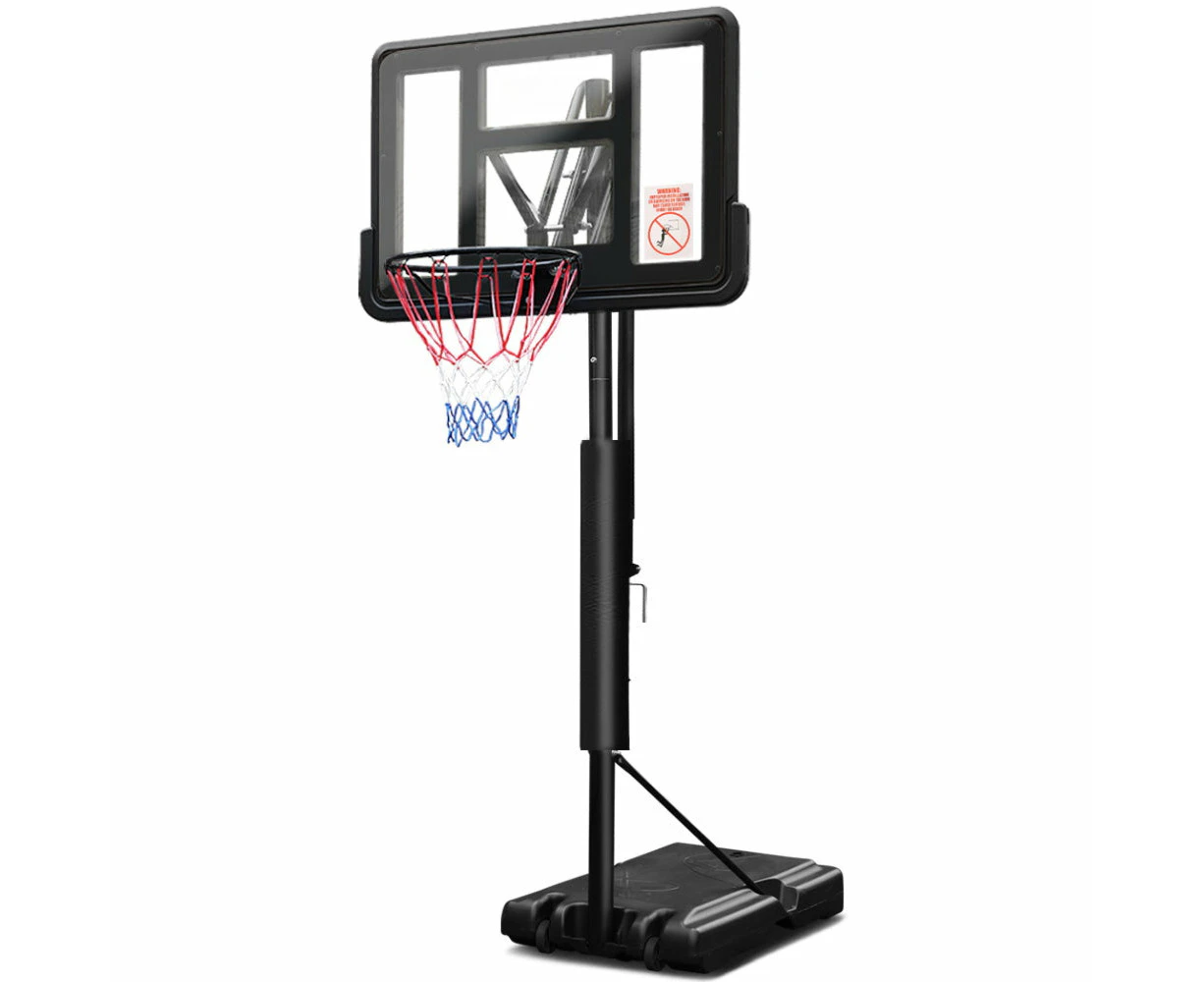 Basketball Hoop Stand System Ring Portable Net Adjustable 3.05M - Black