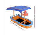 Kids Children Toddler Outdoor Play Canopy Sand Pit - Boat Shaped