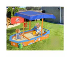 Kids Children Toddler Outdoor Play Canopy Sand Pit - Boat Shaped