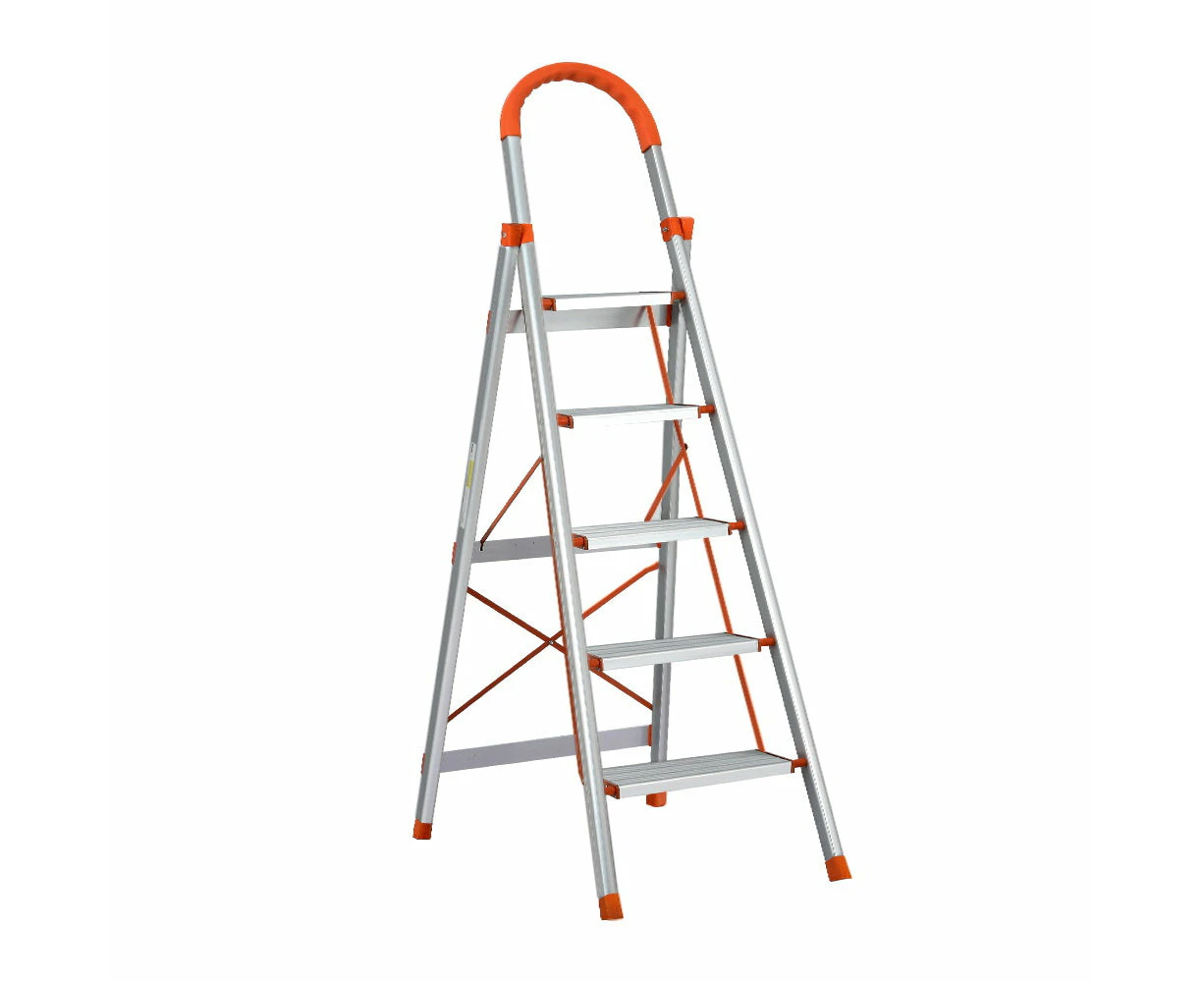 Home Multi-Purpose Ladder Folding Aluminium Non Slip Platform - 5 Steps