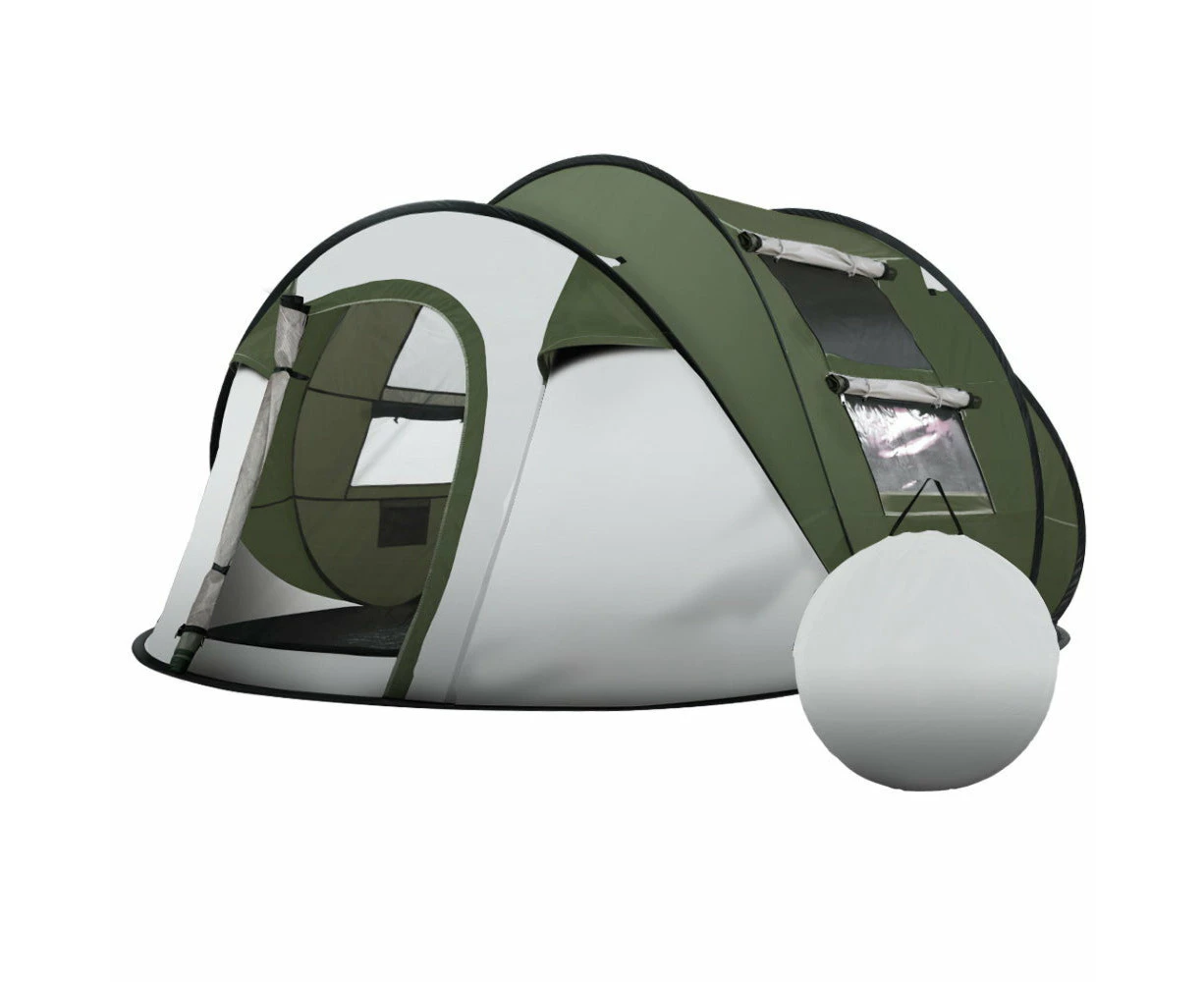 Camping Tent Pop Up Family Hiking Beach Dome - Fits 4 to 5 Person