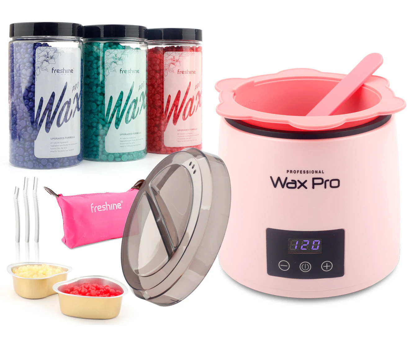 500ml Pro Digital Wax Pot Kit Waxing Kit (Sydney Stock) Non-stick Pot Warmer 600g Hard Beads Heater Silicone Liner Waxing Solution Paperless Depilatory